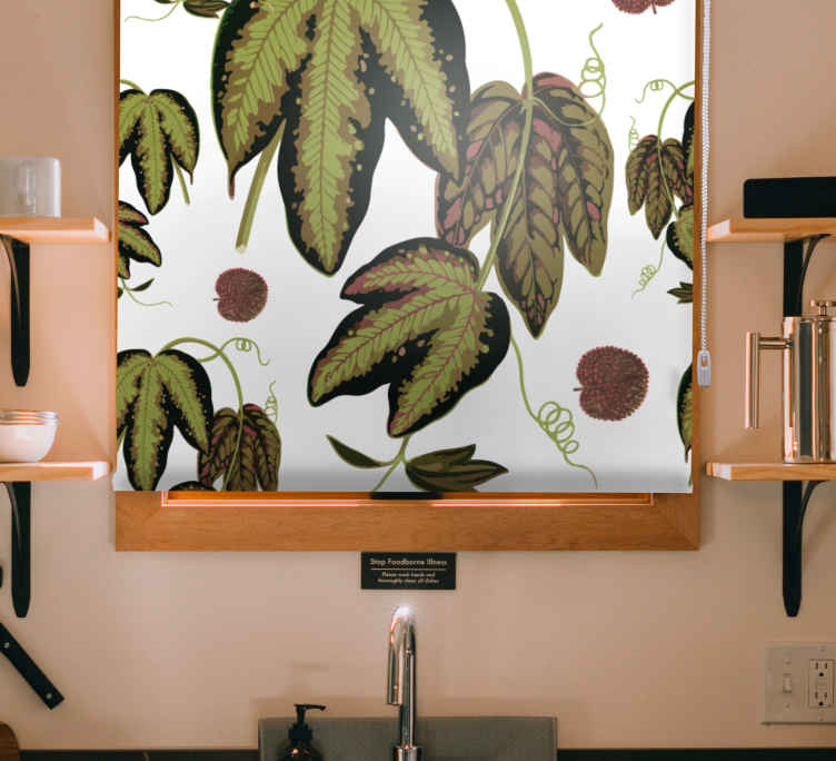 Green vintage maranta Flower blind - TenStickers