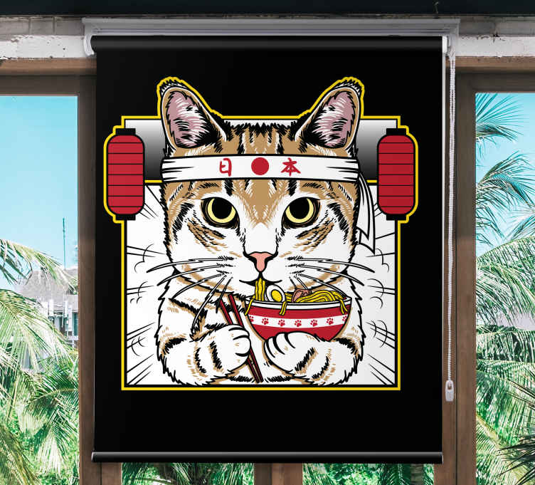 Noodle-Eating Cat animals blind - TenStickers