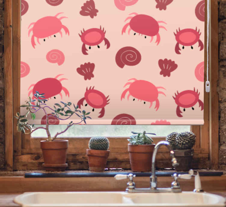 Pattern of cartoon crabs Living room blind - TenStickers