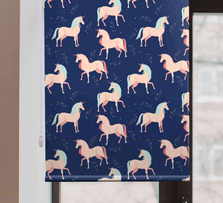 Cute unicorn design pattern  Childrens blind - TenStickers