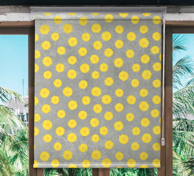 Estor original Puntos amarillos y gris TenVinilo