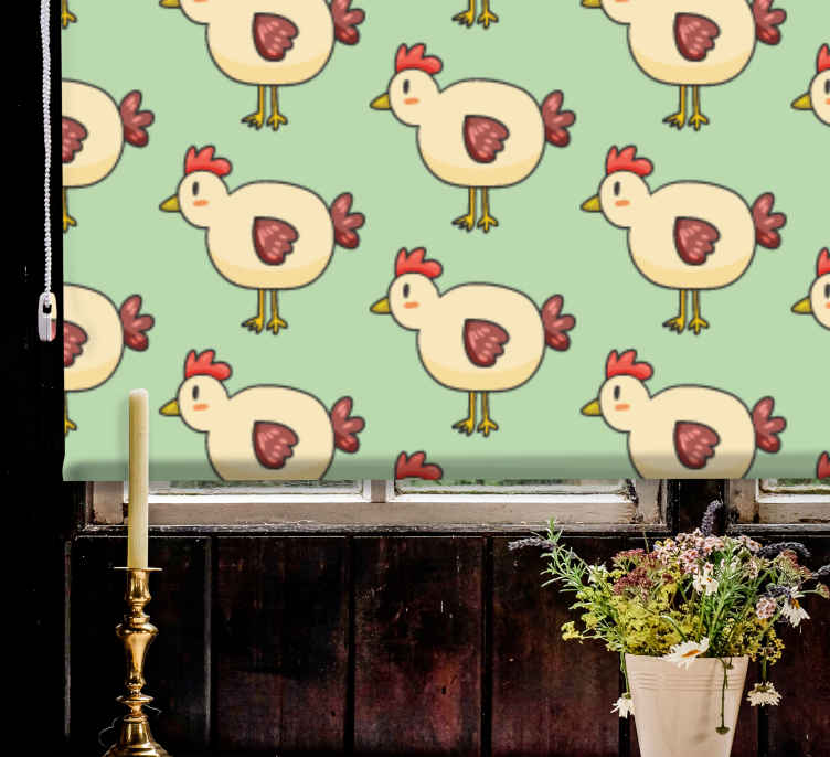 Delightful Chicken Motif animal roller blind - TenStickers