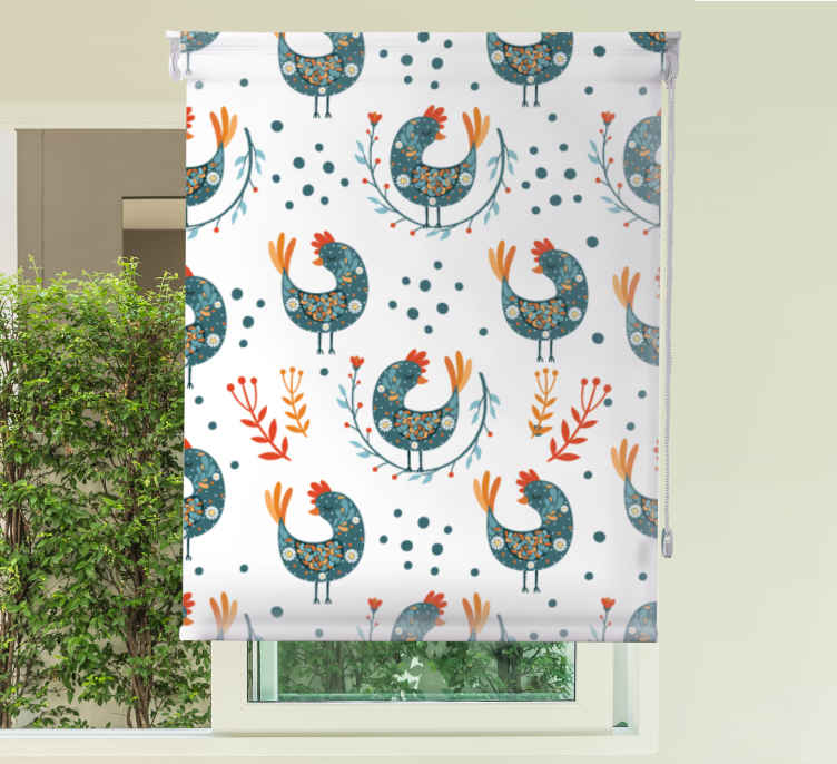 Blue feathery chicken animals blind - TenStickers