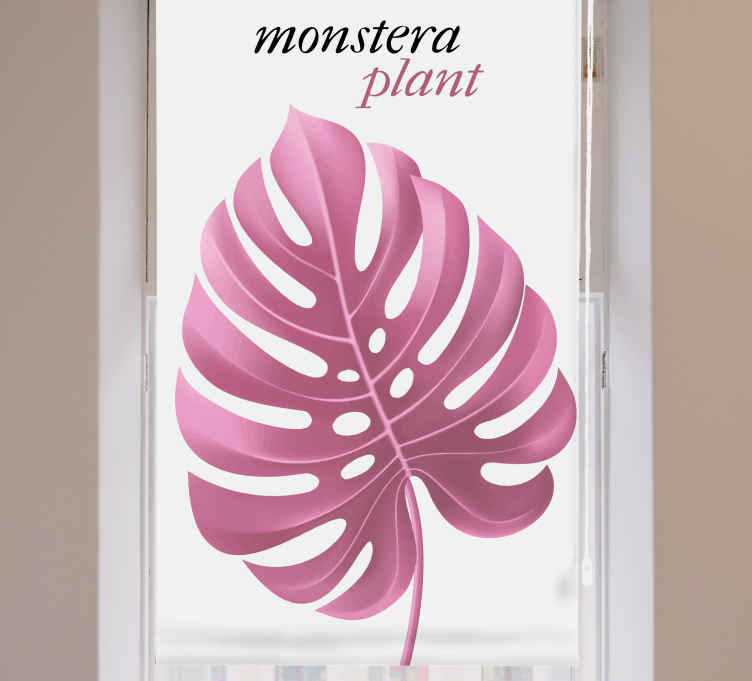 Tenda a rullo fiori e piante pianta di monstera rosa - TenStickers