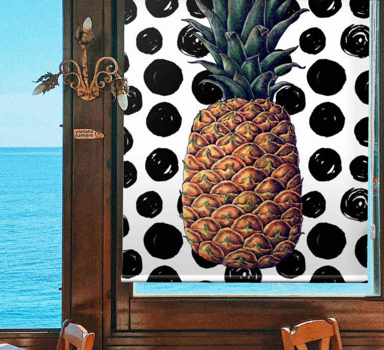 Pineapple with black dods Fruit vegetable blind - TenStickers