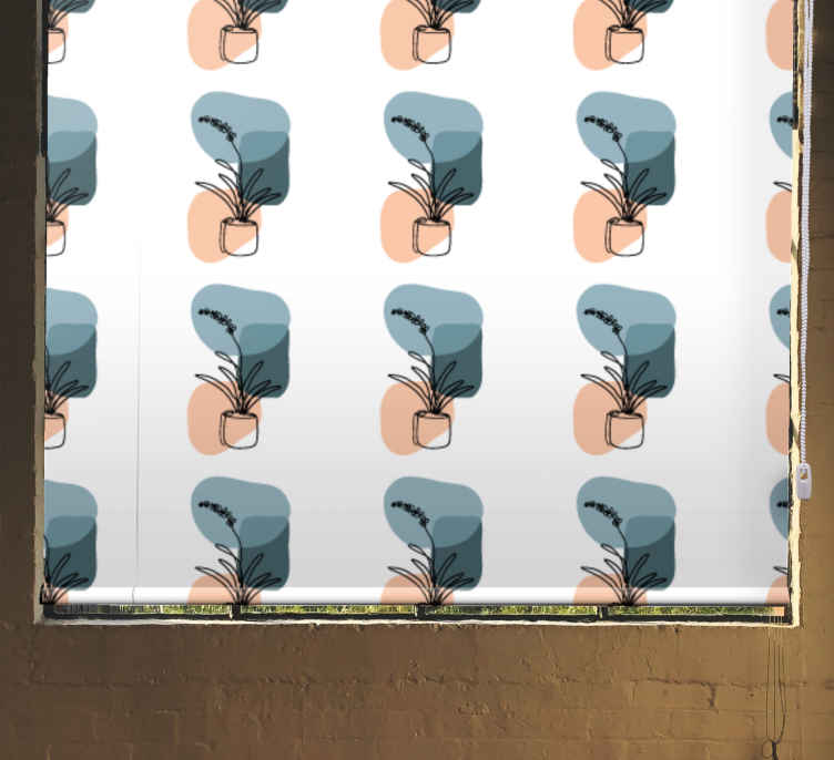 kvetinová roleta minimalistický dizajn orchideí - Tenstickers