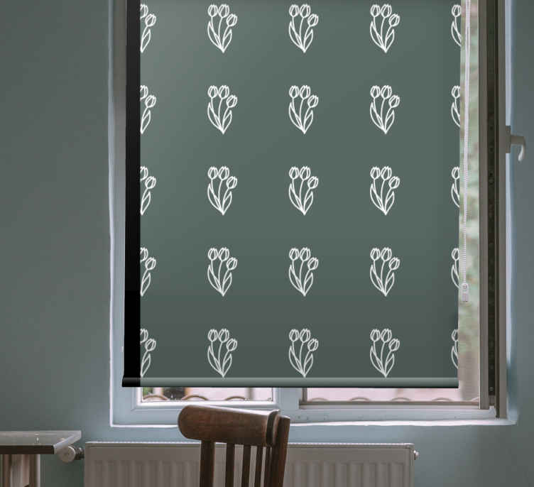Roleta z kwiatami i roślinami elegancki motyw tulipana - TenStickers