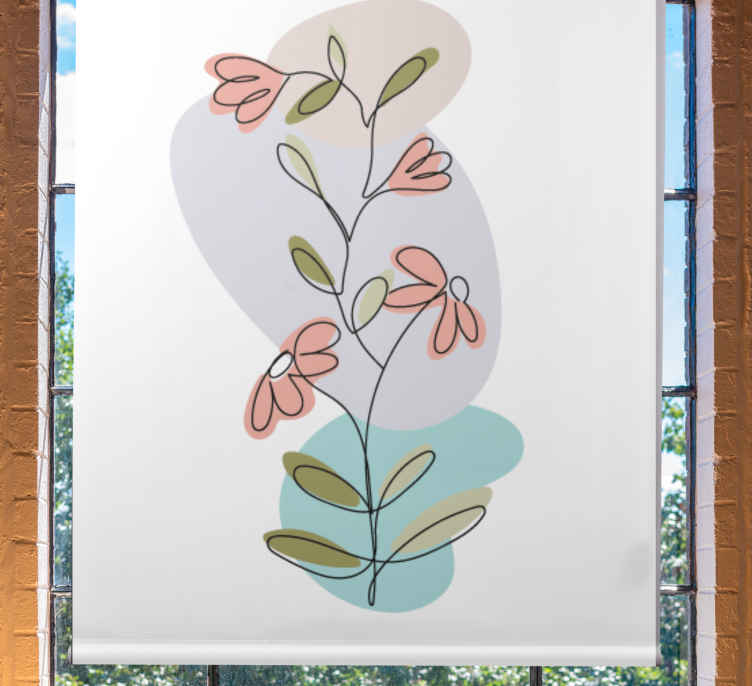 Rollo Fenster Blumen bezaubernde blumenstiele - TenStickers