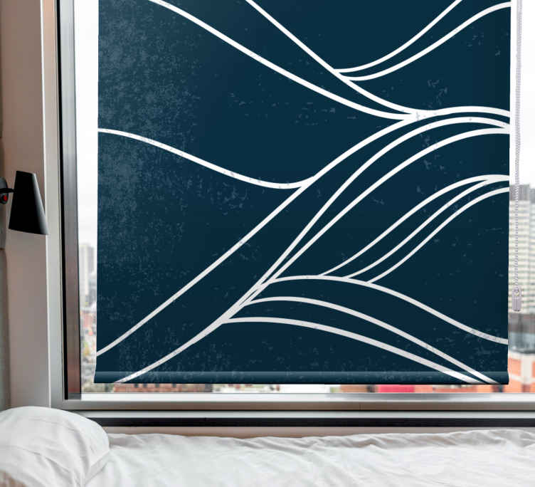 Fluid line patterns black roller blind - TenStickers