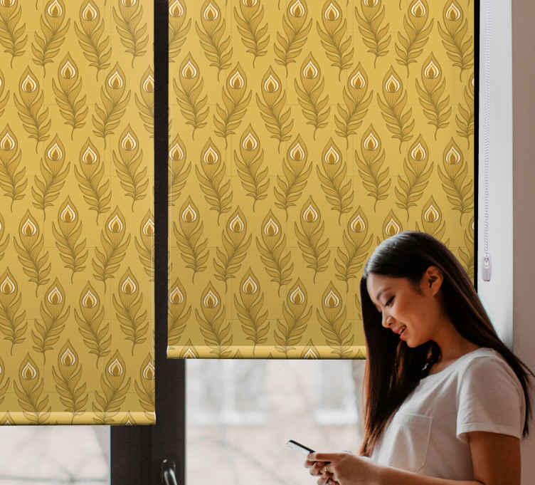 Tenda a rullo fiori e piante motivo foglie eleganti - TenStickers
