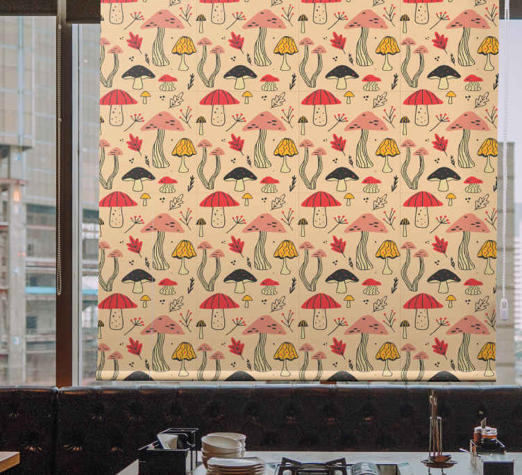 Tende a rullo cucina Funghi colorati ed eleganti