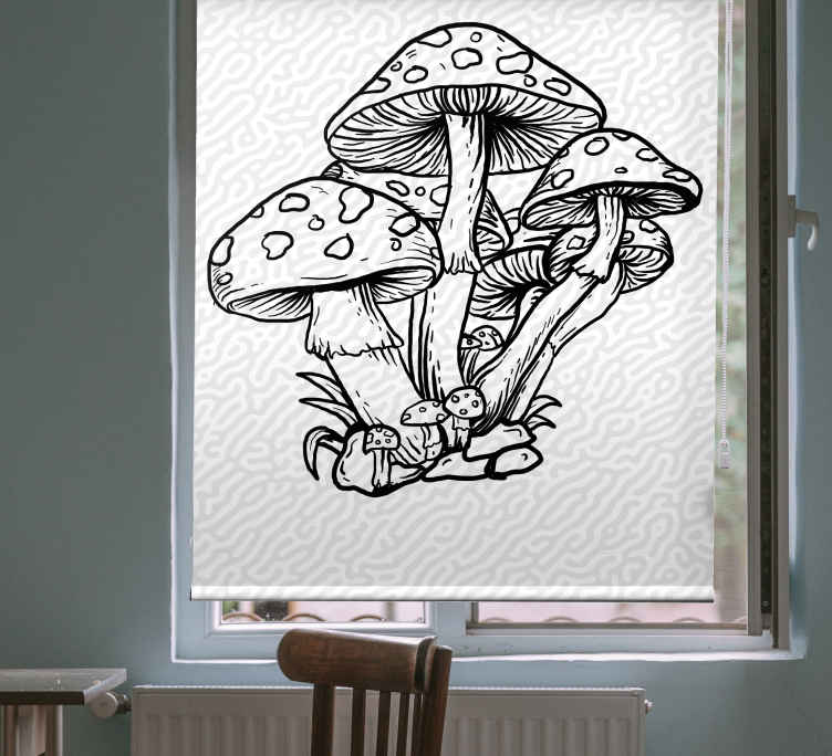 Mushroom Cluster Silhouette tree roller blind - TenStickers