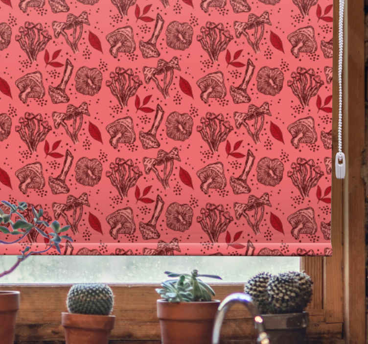 Tende a rullo cucina Modello di funghi rossi vintage