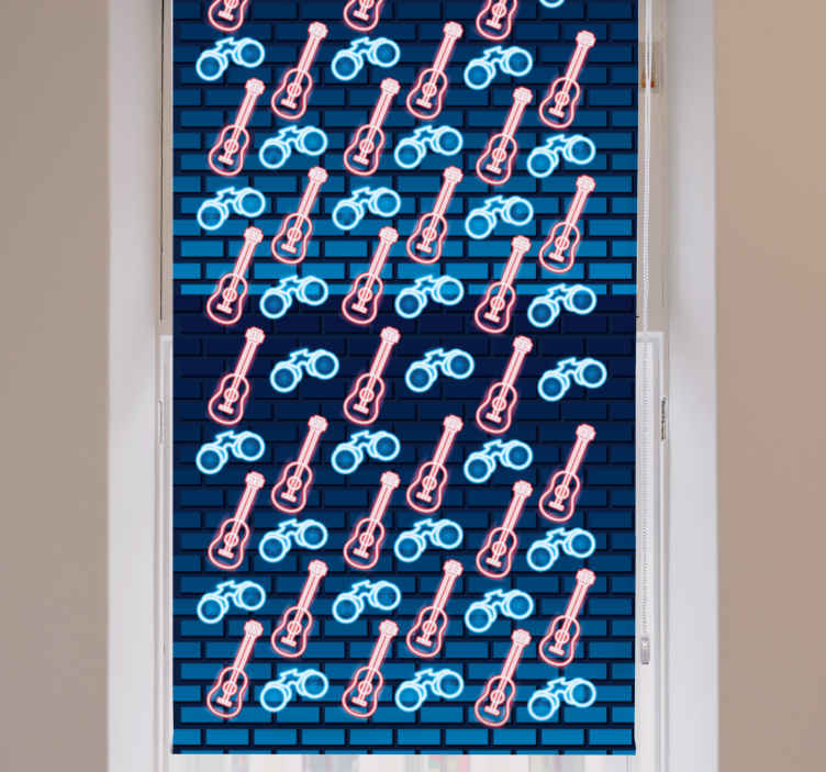 Kitarakuvio neon -tyylisessä olohuoneessa - Tenstickers