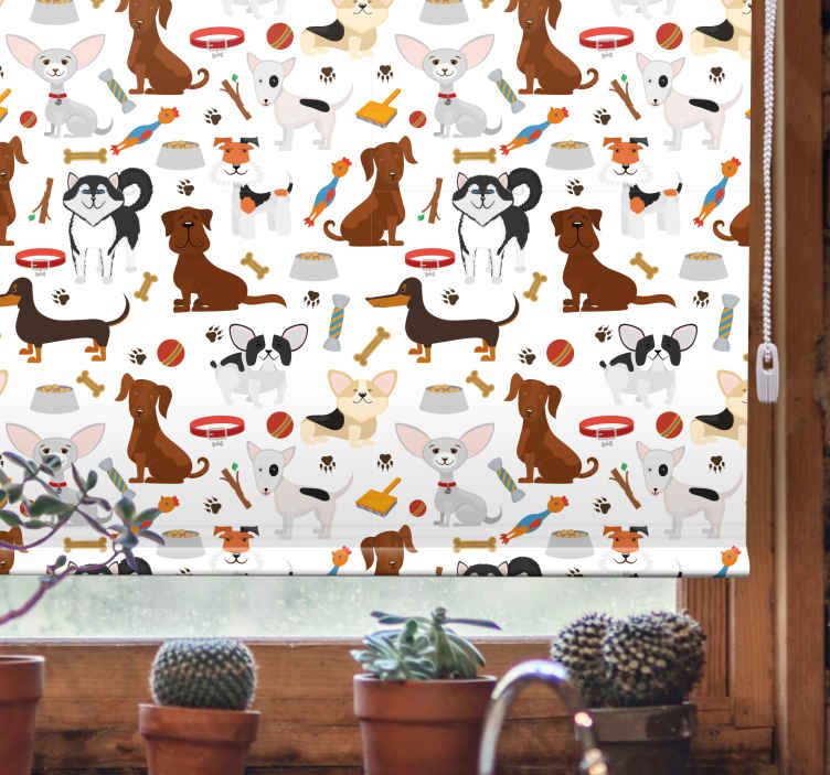 ブラインド 動物 可愛い犬のパターン - TENSTICKERS