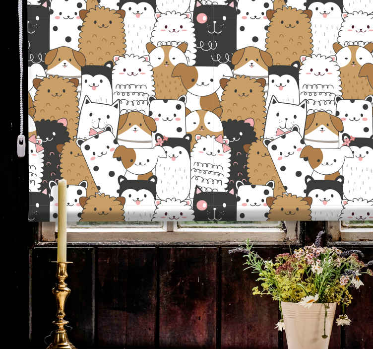 Persiana enrollable animales expresiones adorables - TenVinilo