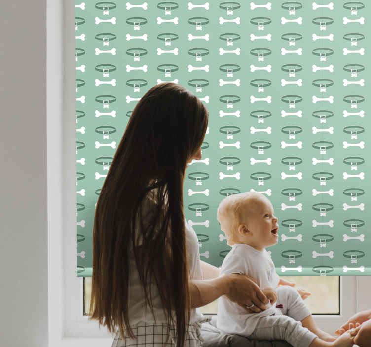 Dog Bones Pattern animal roller blind - TenStickers