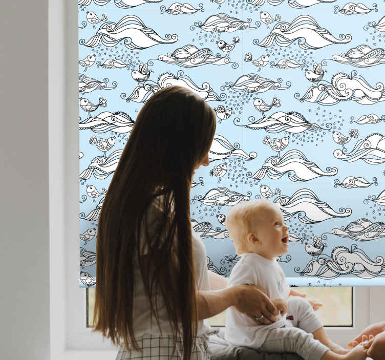 Slatka slika s ptičjim Rolo zavjesem oblakom - TenStickers
