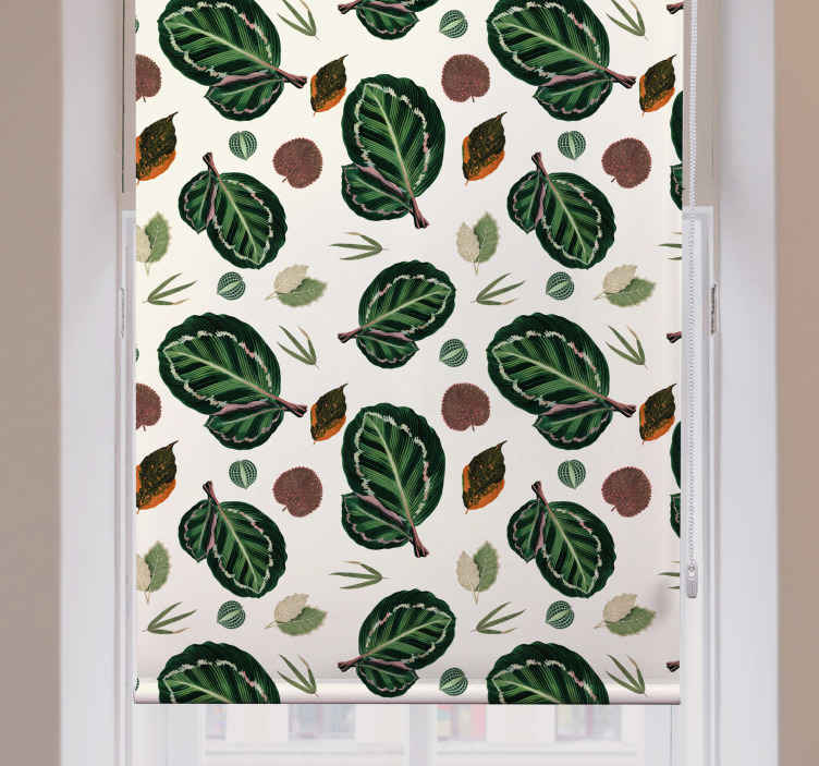 Tenda a rullo fiore e pianta Foglie di maranta verde