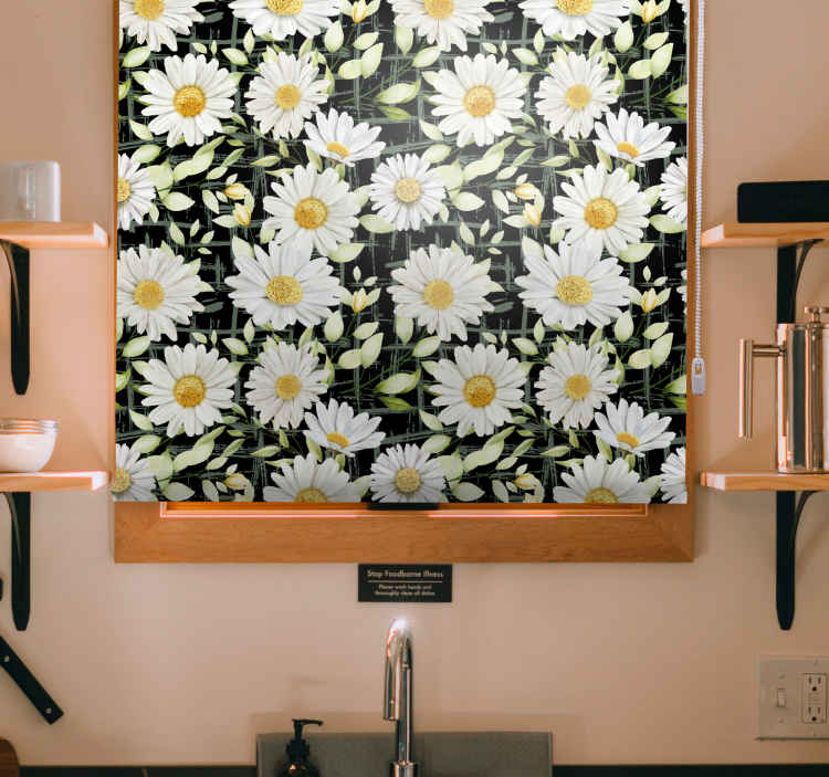 Tenda a rullo fiore e pianta Bouquet di margherite carine