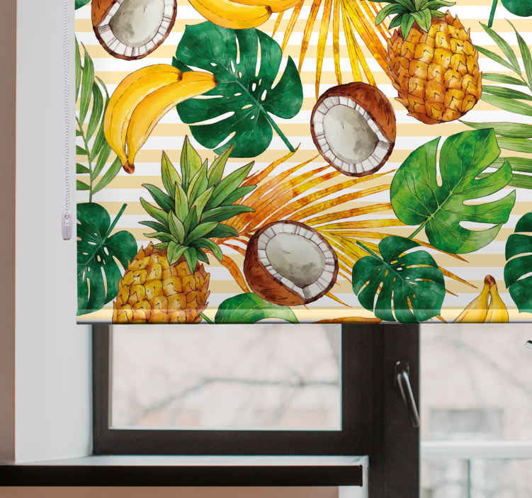 Coconuts and pineapples Modern roller blind - TenStickers