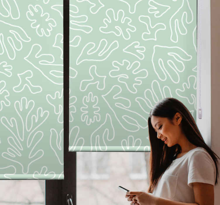 Tenda a rullo fiori e piante motivi vegetali eleganti - TenStickers