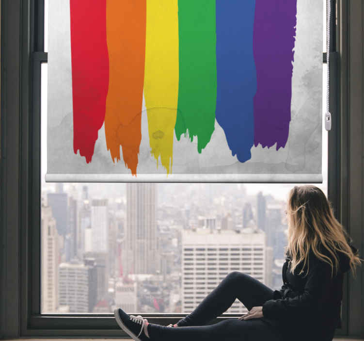 roleta pre teenagera dúhové pruhy štetcom - Tenstickers