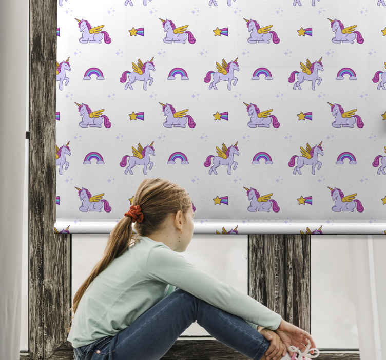 Pink pastel unicorns with wings Blind painting - TenStickers
