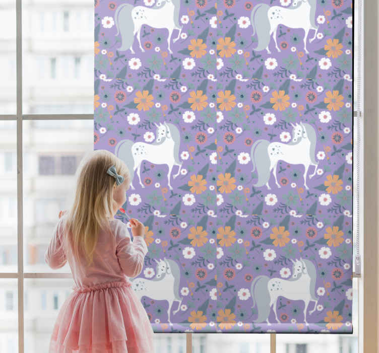 Purple unicorns and flowers blind children - TenStickers