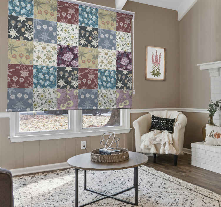Flowers patchwork Classic blind - TenStickers