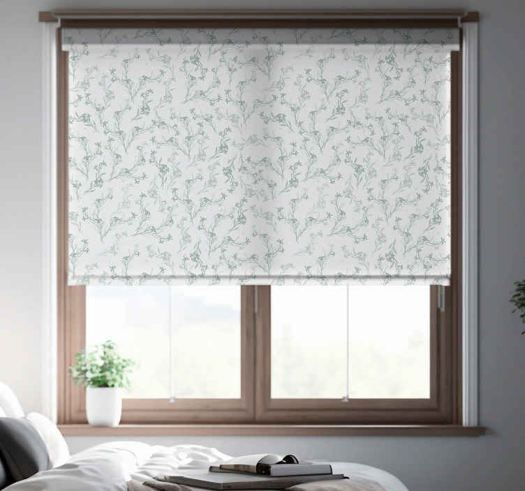 Store enrouleur floral vert d'eau chic - TenStickers