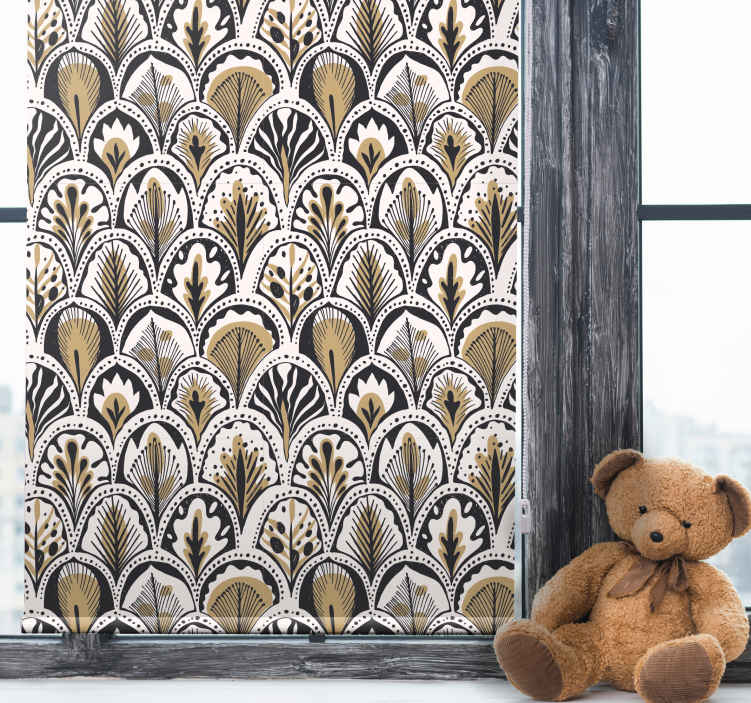 Vintage blad mönster elegant rullgardin - Tenstickers