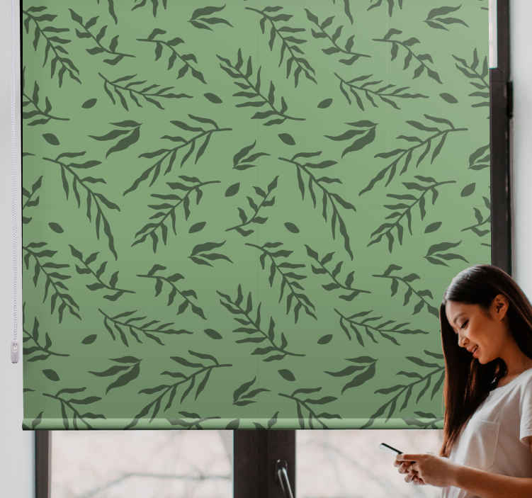 Leaf pattern detail flower roller blind - TenStickers