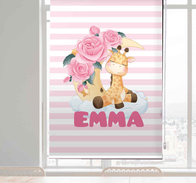 Blackout or Translucent Window Blinds Giraffe Peeking through the Blind Printed Picture Animal Photo Roller Blinds Custom Made Printed Photo Blind 