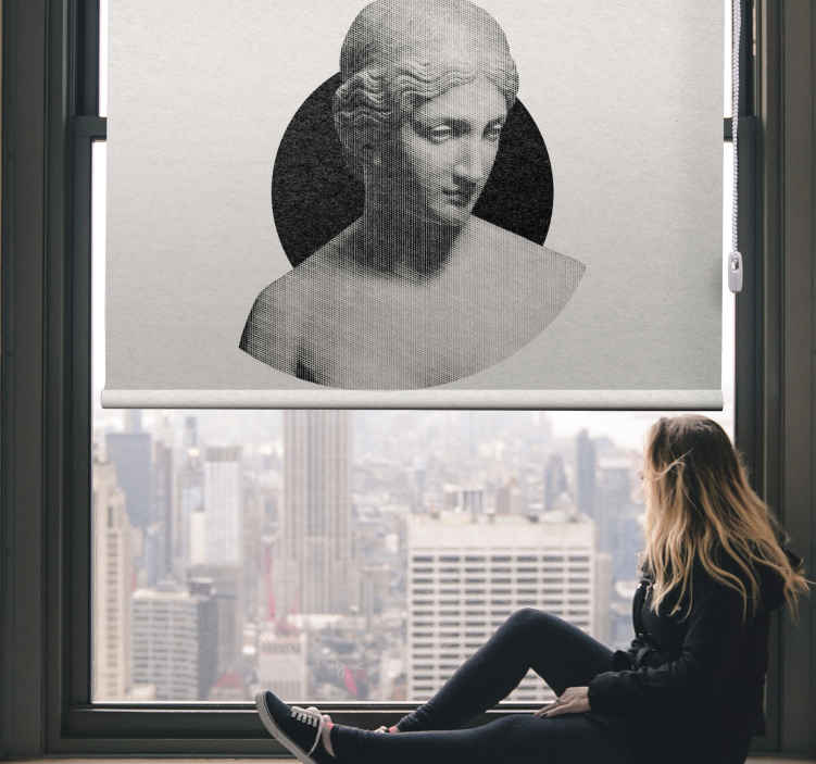 Greek statue in engraving style bedroom blind TenStickers