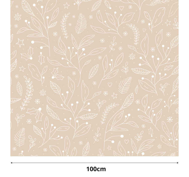 Christmas plants beige roller blind - TenStickers