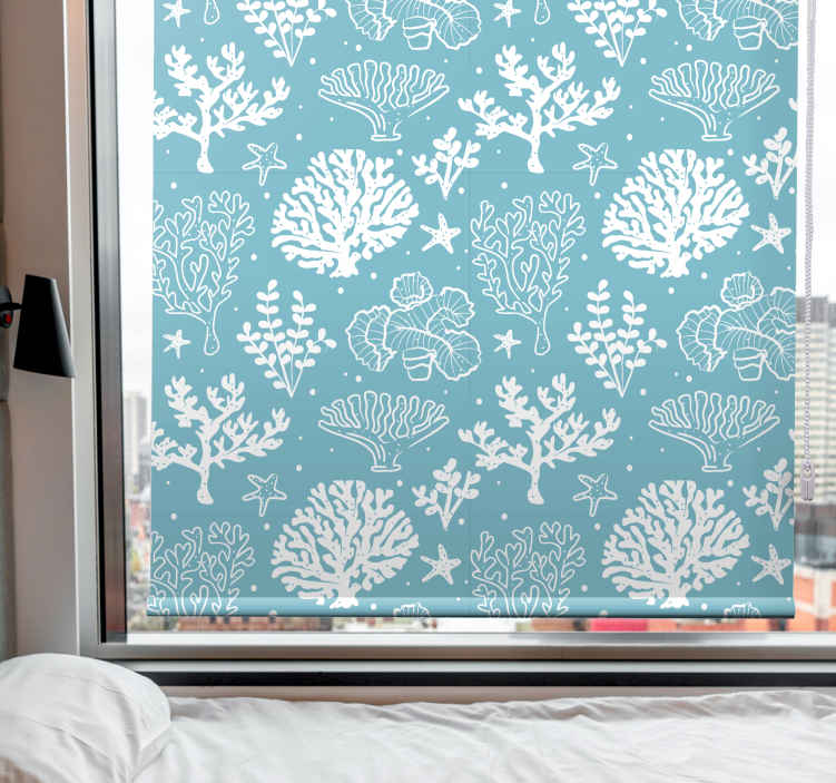 Store enrouleur fleurs et plantes silhouettes de corail - TenStickers