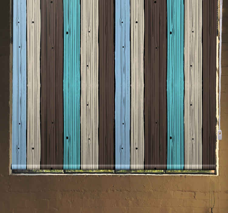 Texture and pattern roller blind wooden stripe design - TenStickers