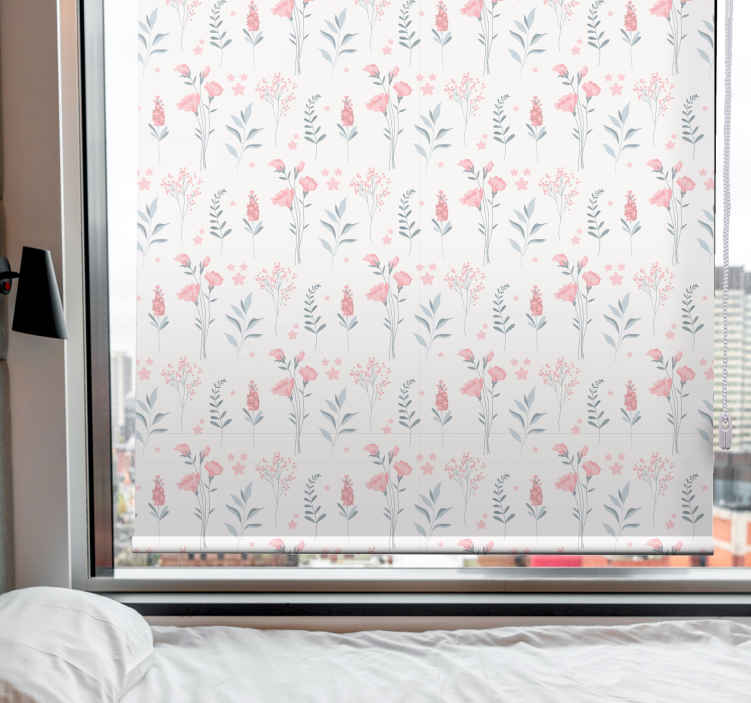 Pink blossom flowers Flower blind TenStickers