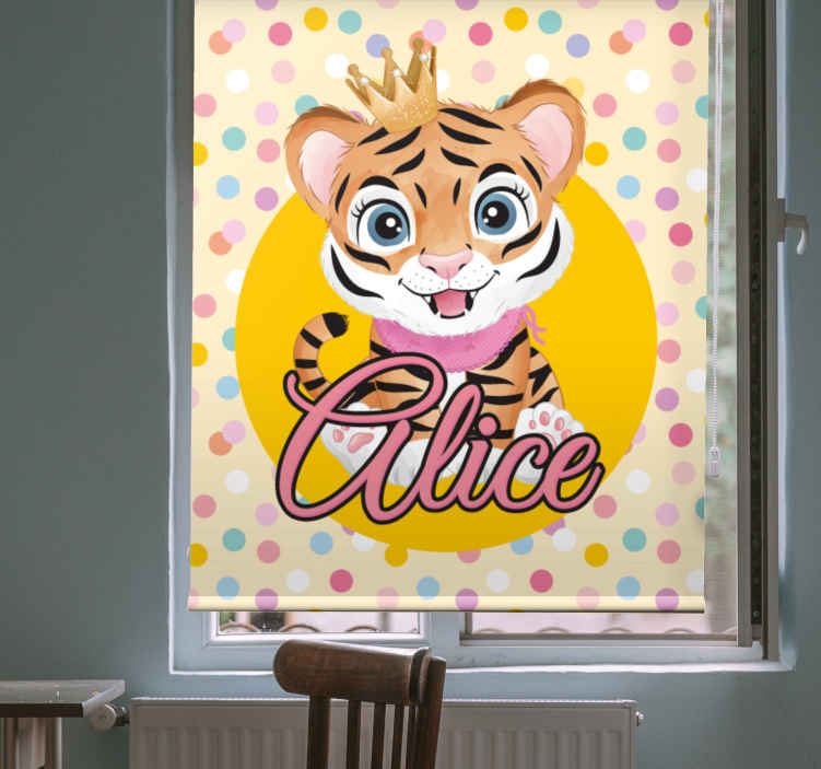 Tigre fofo para menina com cego de berçário - TenStickers
