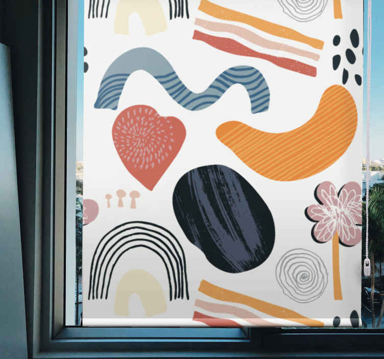 Store enrouleur bande dessinée formes pastel abstraites - TenStickers
