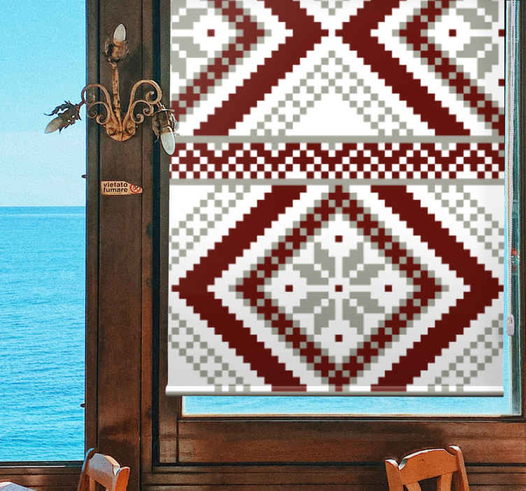 Flocos de neve nórdicos vermelho cinza cego nórdico - TenStickers