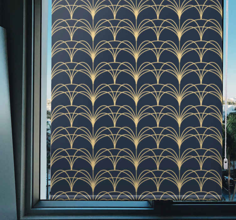 "art deco" sininen kaarikuvioinen tyylikäs kaihdin - Tenstickers