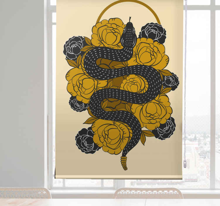 Store enrouleur animaux serpent parmi les fleurs - TenStickers