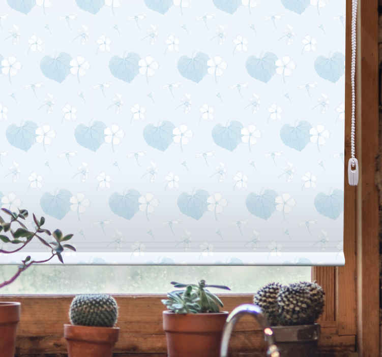 Delicate Floral Hearts flower roller blind - TenStickers
