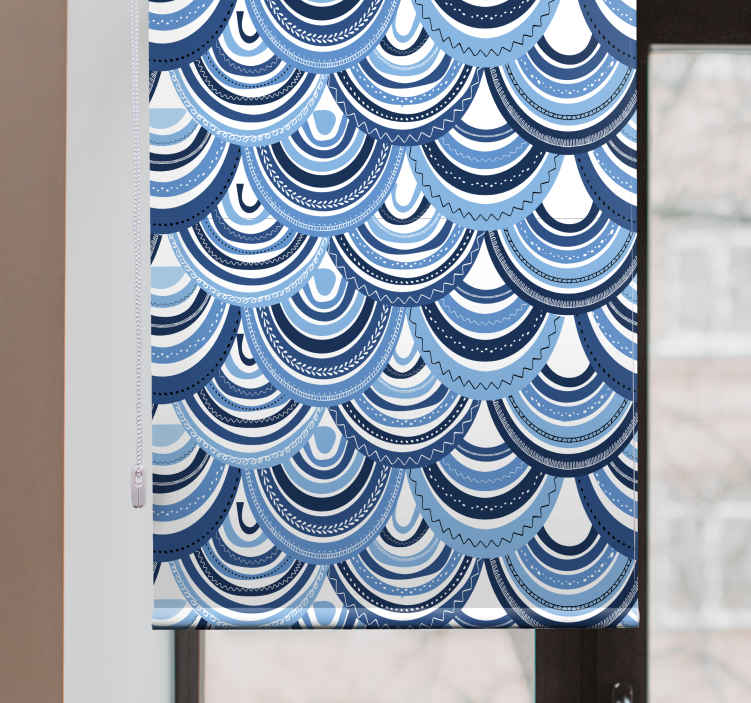 Blue scales fish pattern abstract blind - TenStickers