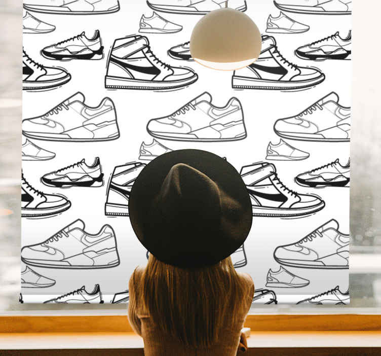 Estor vintage Zapatillas blancas y negras - TenVinilo