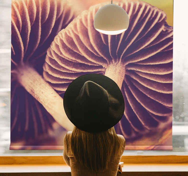 Tenda a rullo fiori e piante lamelle di funghi - TenStickers