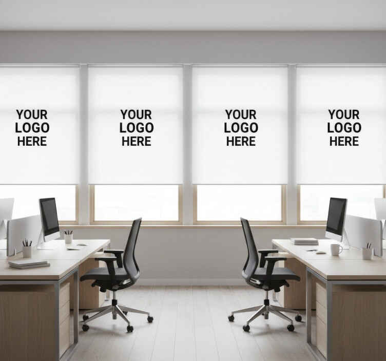 Persiana enrollable oficina con logotipo personalizado - TenVinilo