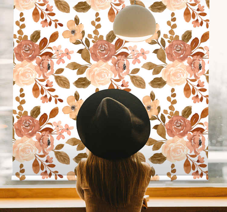 Elegant pink pastel flowers blind - TenStickers